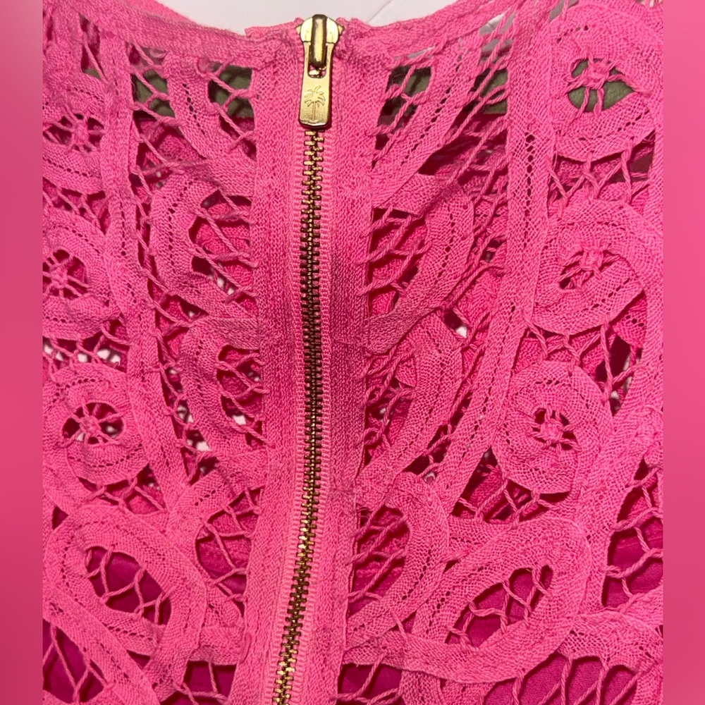 Lilly Pulitzer MarieKate GoToBatt Battenberg Lace Pink Med Classic Timeless $378 - Picture 14 of 14
